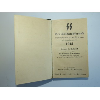 Calendario tascabile dei soldati delle Waffen-SS del 1943. Espenlaub militaria