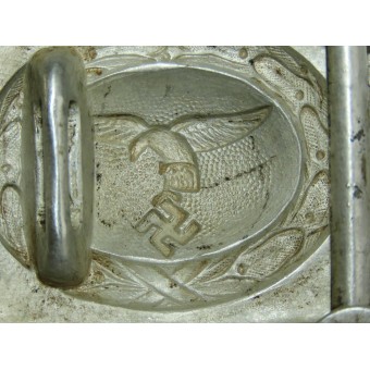 Hebilla de aluminio con águila de cola caída de la Luftwaffe. Espenlaub militaria