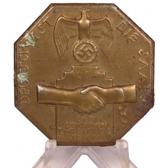Значок в честь присоединения Саарланда к Рейху. Espenlaub militaria