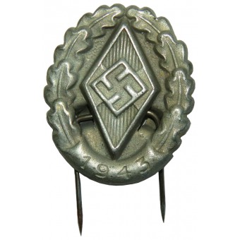 Значок победителя спортивных соревнований Гитлерюгенда 1943 г., 2-й тип. Espenlaub militaria
