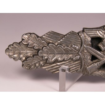 Nahkampfspange in Silber Rudolf Souval- Glanzverzinkt. Espenlaub militaria