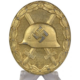 Verwundetenabzeichen in Gold Klein und Quenzer PKZ 65 Gold Klein ja Quenzer PKZ 65. Espenlaub militaria