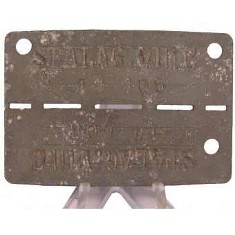 Etichetta identificativa del prigioniero di guerra tedesco Stalag VIII-C Sagan. Espenlaub militaria