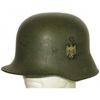 Saksalainen teräskypärä malli 1916 kaksinkertainen tarra. Varhainen Wehrmachtin kypärä. Espenlaub militaria