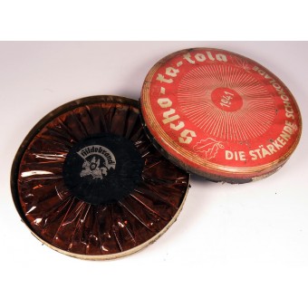 Scho-Ka-Kola. Chocolate alemán para las tropas 1941 lata con contenido. Espenlaub militaria