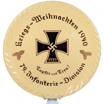 Platta till minne av den 79:e infanteridivisionen från Wehrmacht. Espenlaub militaria