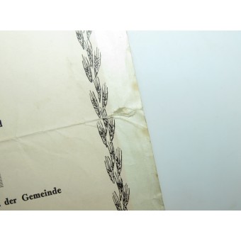 3rd Reich document Urkunde - restitución de bienes. Espenlaub militaria