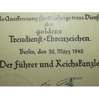 Un ensemble de documents de récompense pour un fonctionnaire des chemins de fer du Troisième Reich. Espenlaub militaria