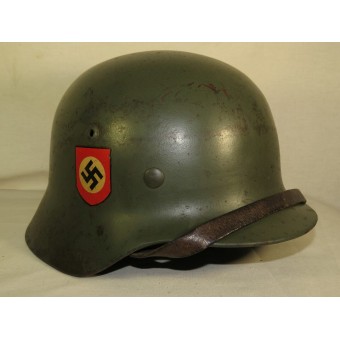 Saksalainen M 35 Polizei kaksinkertainen tarra kypärä. Espenlaub militaria
