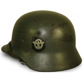 Saksalainen M 35 Polizei kypärä kaksinkertainen tarrakypärä