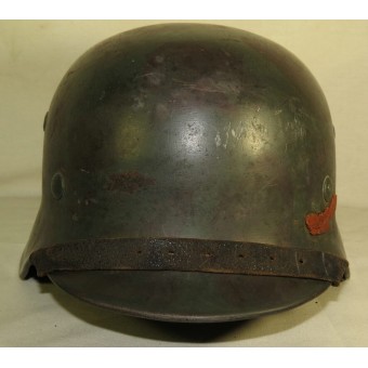 German Wehrmacht Heer M 35 camo double decal helmet. Espenlaub militaria