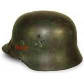 Saksalainen Wehrmacht Heer M 35 camo kypärä kaksinkertainen tarrakypärä