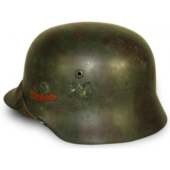 Wehrmacht Heer M 35 camo casque à double autocollant. Espenlaub militaria