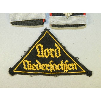 3rd Reich Allgemeine HJ of HJ Streifendienst schouderborden en districtsdriehoek. Bann 256, Nord - Niedersachsen. Espenlaub militaria