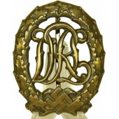 Distintivo sportivo del Terzo Reich in bronzo DRL, Wernstein Jena, DRGM 35269