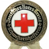 Distintivo de servicio de la 3ª Cruz Roja del Reich para auxiliar de enfermería. Deutsches Rotes Kreuz. Schwesternhelferin.