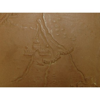 Targa commemorativa in ceramica Demjansk Pocket- Ilmensee, realizzata da Meisson. Espenlaub militaria
