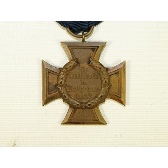 Dekoration för lång tjänstgöring inom tull- och gränsskydd Zollgrenzschutz-Ehrenzeichen i brons. Espenlaub militaria