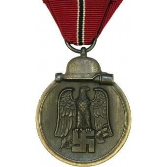 Ostfrontmedaille 1941/42. WIO Medaille, silber/schwarzes Finish. Neuwertig.. Espenlaub militaria