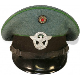 Saksalainen WW2 Ordnungspolizei Police Visiir Hattu värväytyneille riveille. Espenlaub militaria
