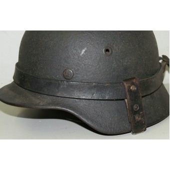 Wehrmacht Heer or Waffen SS black helmet carrying strap. Espenlaub militaria