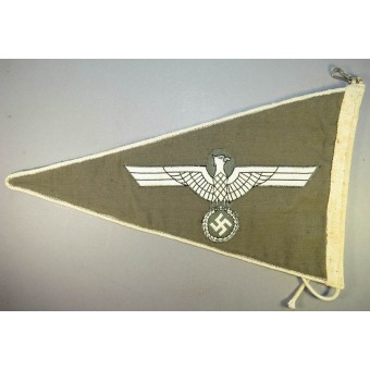 Wehrmacht Heer/Armee Auto Wimpel mit Adler-Doppelseitig auf grauer Baumwolle. Espenlaub militaria