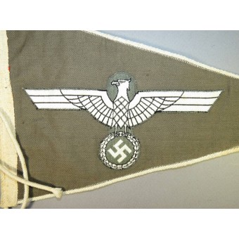 Wehrmacht Heer / Ejército del banderín de coche con un águila-doble cara en algodón gris. Espenlaub militaria