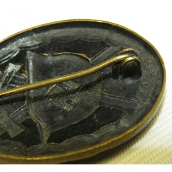 Black wound badge, Verwundetenabzeichen, brass. Espenlaub militaria