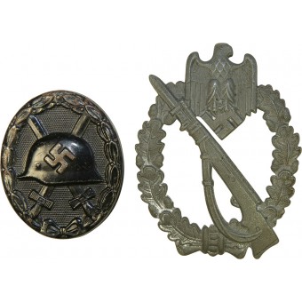 WW2 Badges: Infanterie Assault Badge en Wound Badge.. Espenlaub militaria