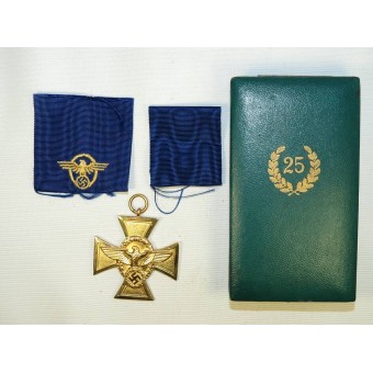 3:e rikspolisens utmärkelse för långvarig tjänstgöring, första klass för 25 år.. Espenlaub militaria