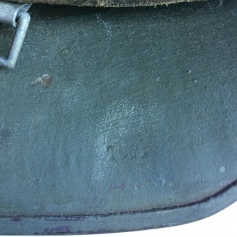 Casco de acero alemán M1918 doble calcomanía Wehrmacht. Espenlaub militaria