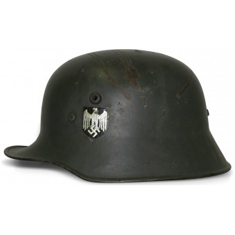 Deutscher M1918 Doppelabziehbild Wehrmacht Stahlhelm. Espenlaub militaria