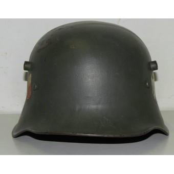 Tyska M1918 dubbla dekaler Wehrmacht stålhjälm. Espenlaub militaria