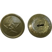 RKKA button for uniforms, steel made and painted in khaki, 21 mm