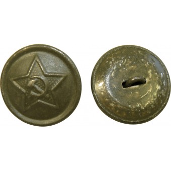 RKKA-knop voor uniformen, staal gemaakt en geschilderd in Khaki, 21 mm. Espenlaub militaria