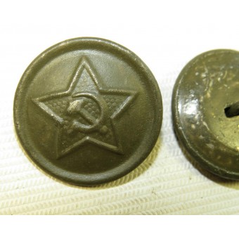 RKKA botón para uniformes, acero fabricado y pintado en color caqui, 21 mm. Espenlaub militaria