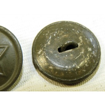 RKKA-Knopf für Uniformen, aus Stahl gefertigt und in khaki lackiert, 21 mm. Espenlaub militaria