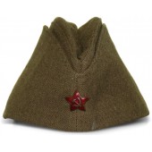 Gorra lateral del Ejército Rojo de la Segunda Guerra Mundial, M1935, lana americana Lend-lease