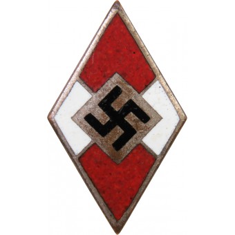 Insignia miembro de Hitlerjugend, esmaltado M1 / ​​105-Hermann Aurich-Dresde.. Espenlaub militaria