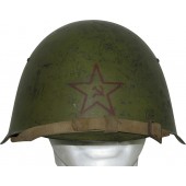 Ssch-39 Puna-armeijan kypärä, etutähti vuodelta 1939, koko 2a, talvikäyttöön.