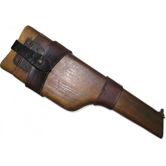Krigstid tidigt WW1 C96 Mauser Broomhandle Shoulder Stock med ett original läderhölster. Espenlaub militaria