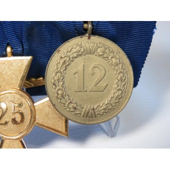 Medalla barra Ordensspange- con 12 y 25 años de servicio Wehrmacht decoraciones largas. Espenlaub militaria