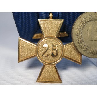 Medalla barra Ordensspange- con 12 y 25 años de servicio Wehrmacht decoraciones largas. Espenlaub militaria