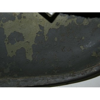 M 35 à double décalcomanie Ostfront casque (33 Infanterie Rgt) en dépôt champ repeindre. Espenlaub militaria