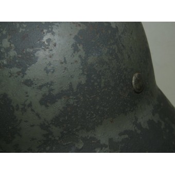 Двухдекальный шлем Вермахт M35 Q 66. Восточный Фронт. Подписная: Ноймайер. Espenlaub militaria