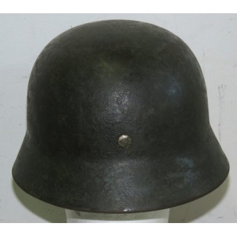 SE 66 double decal Wehrmacht Heer rough sawdust camo helmet. Espenlaub militaria