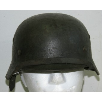 SE 66 Double Decal Wehrmacht Heer Rough Sawdust Camo Helm. Espenlaub militaria