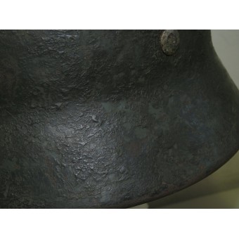 SE 66 double decal Wehrmacht Heer rough sawdust camo helmet. Espenlaub militaria