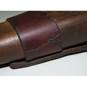 En tiempos de guerra a principios de hombro WW1 C96 Mauser Broomhandle Stock con una funda de cuero original,. Espenlaub militaria