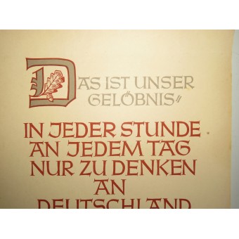 3RD Reich NSDAP Propaganda Poster: Dit is onze belofte. Adolf Hitler, 1942. Espenlaub militaria